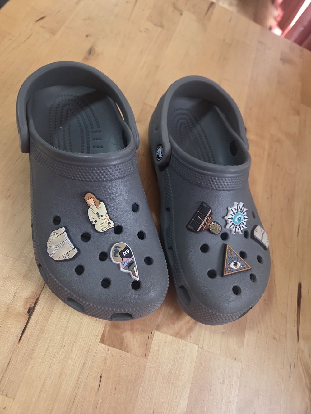 CROCS Classic Clog In Gray with Decorative Jibbitz Charms